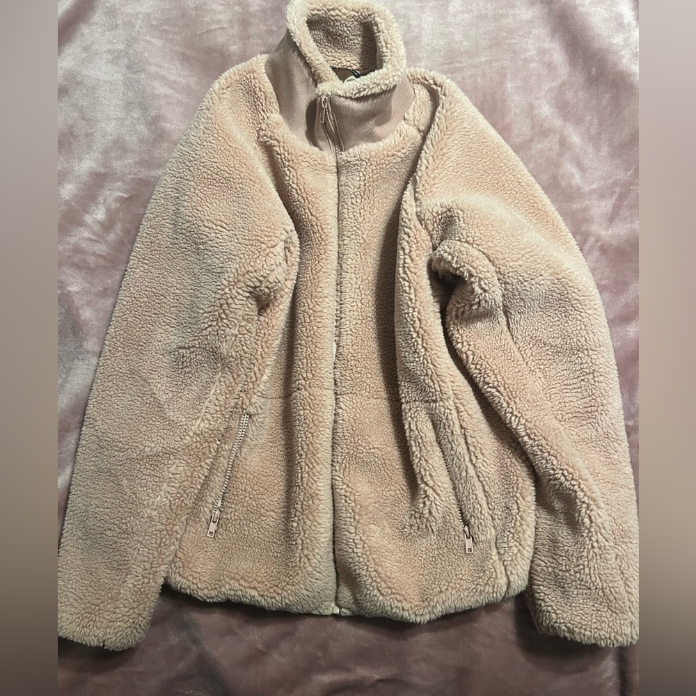 Baby pink brandy Sherpa jacket